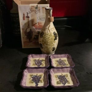 Merlox hand painted five piece, dipping set